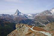 Die Aussicht von Blauherd Richtung Schwarzsee, Matterhorn
